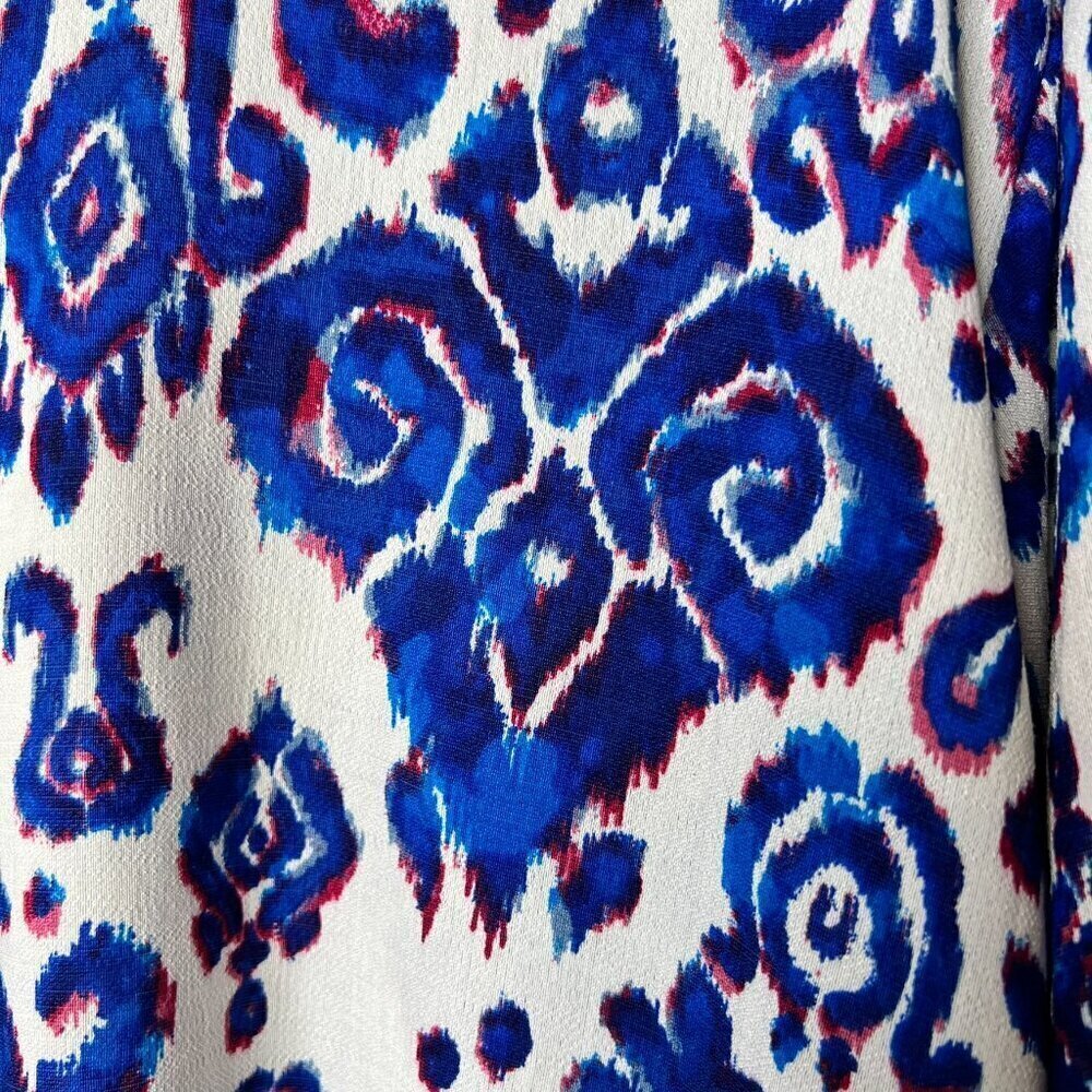 Zara Blouse Womens Size Large Tribal Puma Pattern Tunic Magali Shirt Colorful - Picture 8 of 14